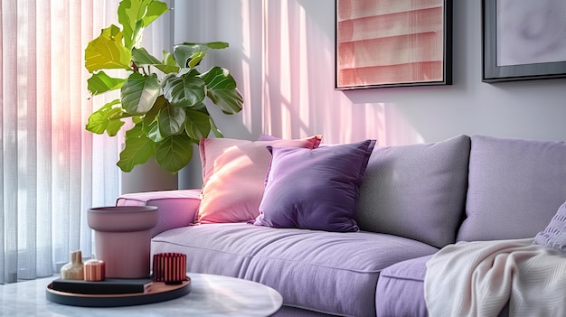 Free photo digital lavender interior design