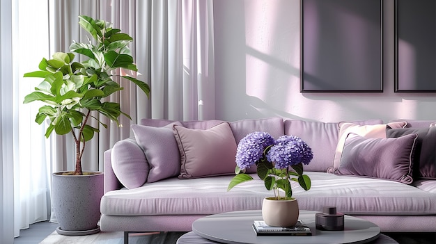 Digital lavender interior design