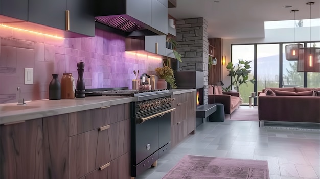 Digital lavender interior design