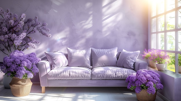 Digital lavender interior design