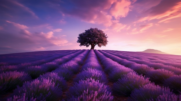 Free photo digital lavender natural landscape