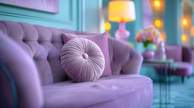 Free Photo digital lavender style interior design