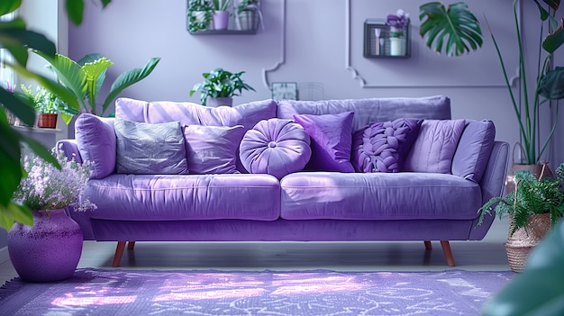 Free photo digital lavender style interior design