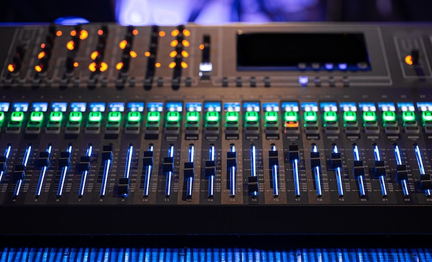 Free photo digital mixer in a recording studio. work with sound.