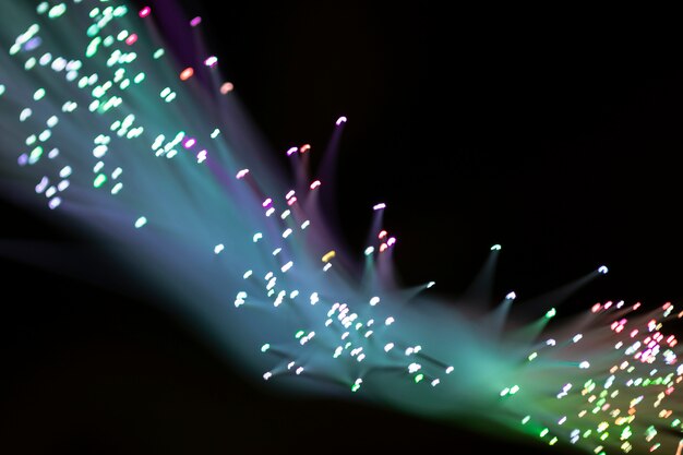 Digital optical fibers in colorful shades