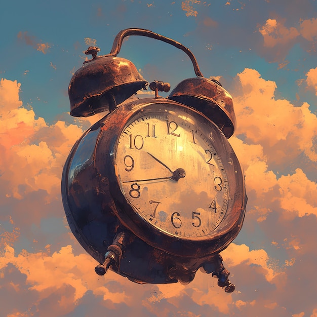 Digital painting of old clock