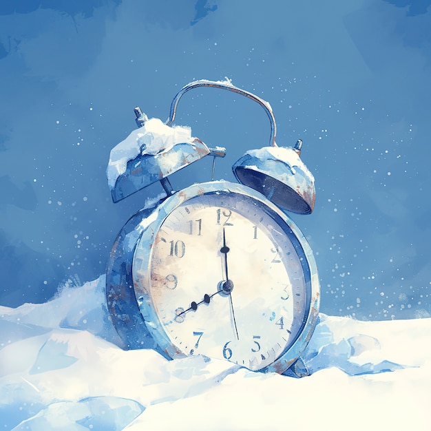 Free photo digital painting of old clock