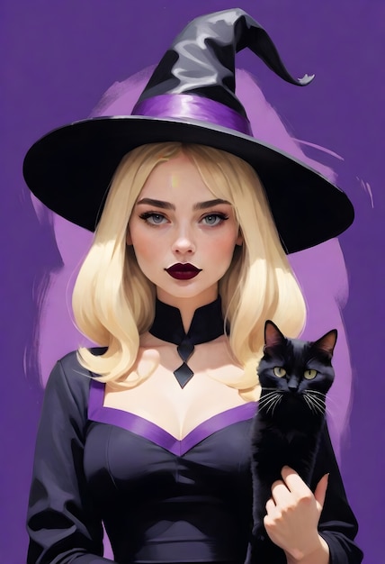 Digital portrait of witch