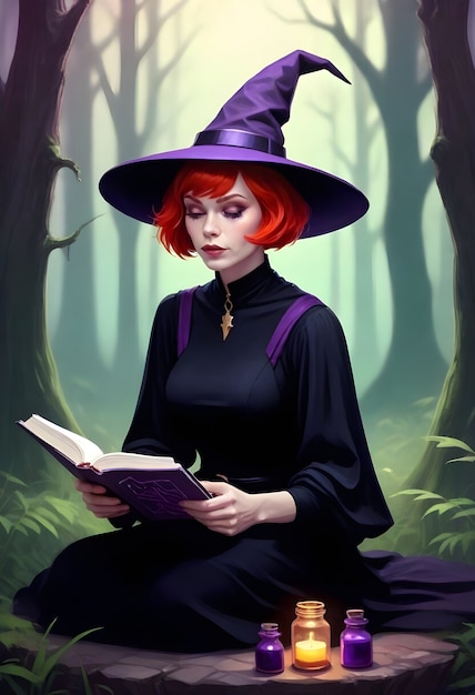 Digital portrait of witch