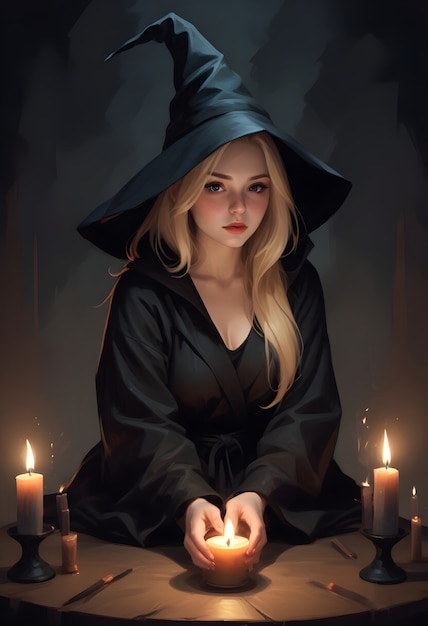 Free photo digital portrait of witch