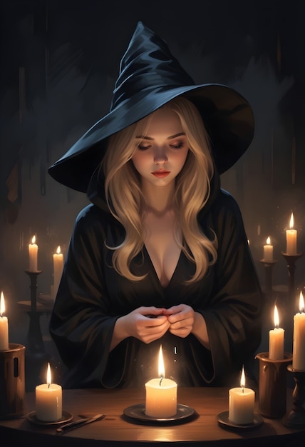 Digital portrait of witch