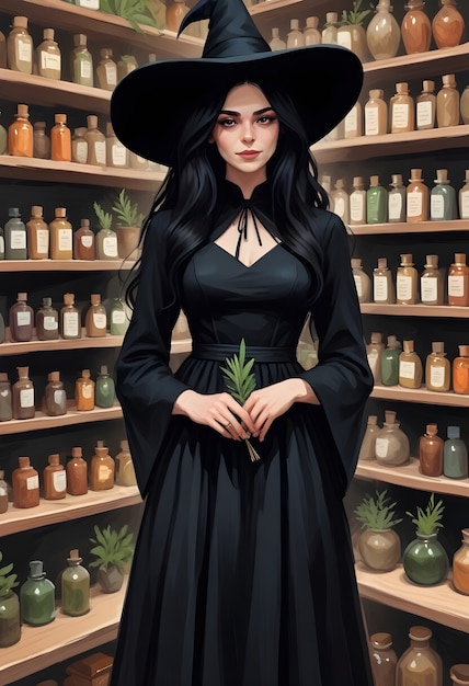 Free photo digital portrait of witch