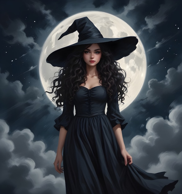 Digital portrait of witch