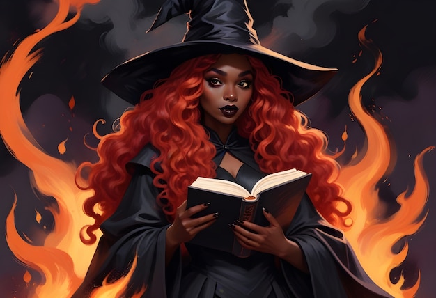 Free photo digital portrait of witch