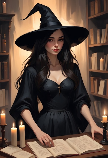 Digital portrait of witch