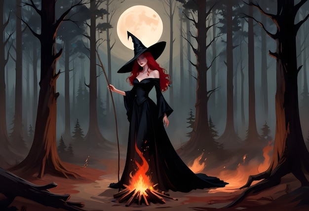 Free photo digital portrait of witch