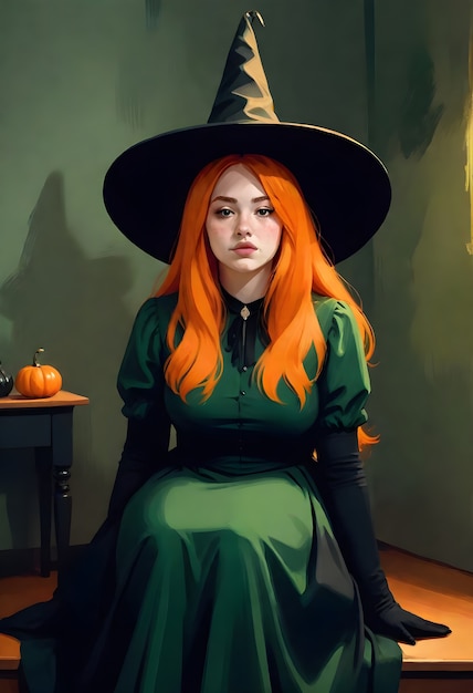 Free photo digital portrait of witch