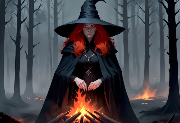 Free photo digital portrait of witch