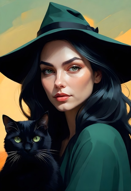 Free Photo digital portrait of witch