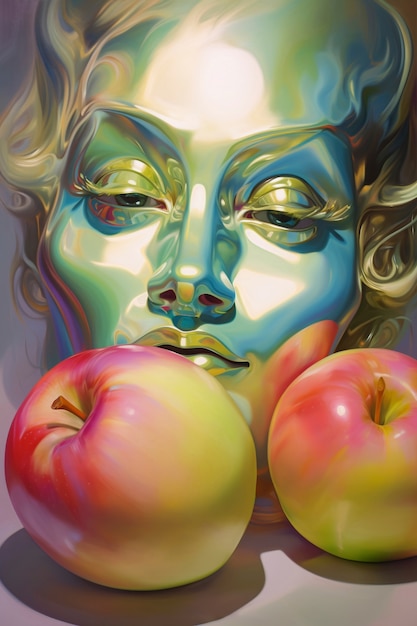 Digital portrait with apples