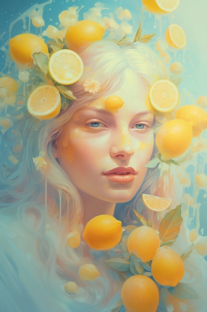 Digital portrait with lemons