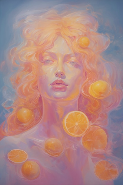 Digital portrait with orange