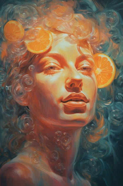 Digital portrait with orange