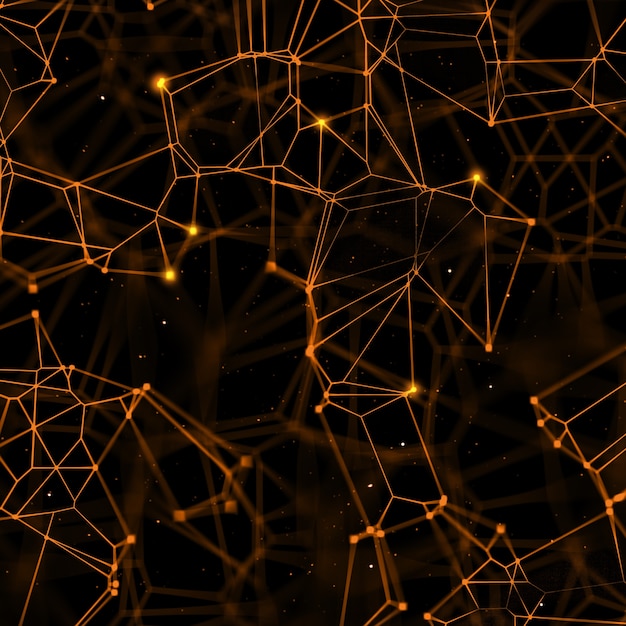 Free Photo digital techno background with connecting lines and dots