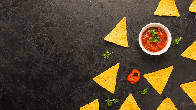 Free Photo dipping nacho chips