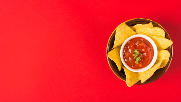 Free Photo dipping nacho chips