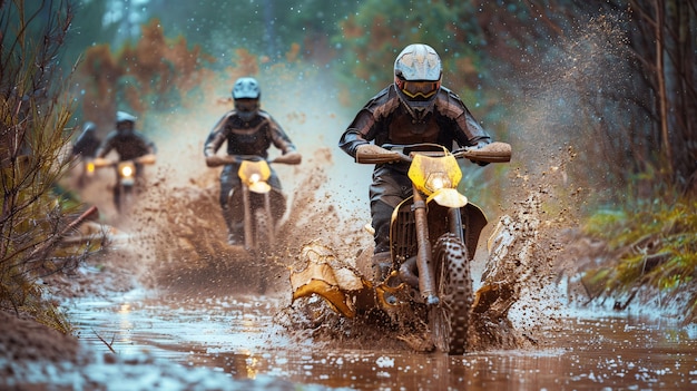 Free photo dirt bike rider participating in races and circuits for the adventure thrill with motorcycle