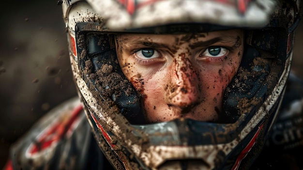 Free Photo dirt bike rider participating in races and circuits for the adventure thrill with motorcycle