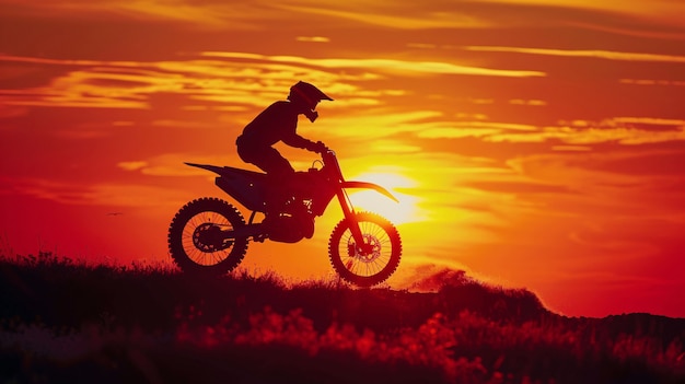 Free photo dirt bike rider with his motorcycle racing in circuits for adventure