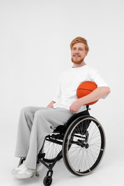 Disabled basketball male player