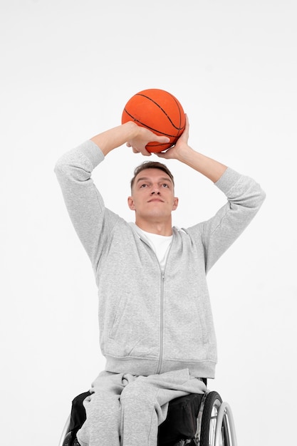 Disabled basketball male player