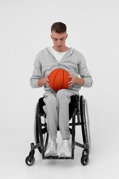 Disabled basketball male player