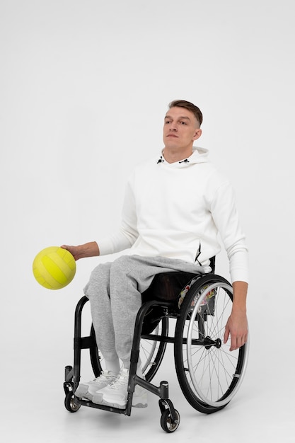 Disabled voleyball player in a wheelchair