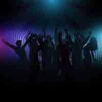 Free photo disco crowd on abstract background with light rays