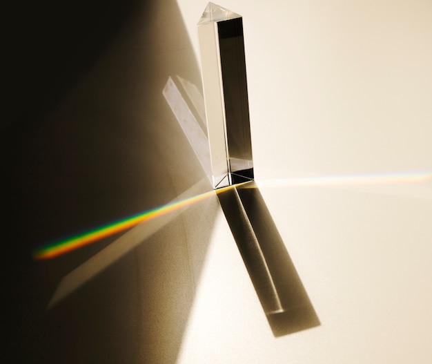 Free photo dispersion of visible light going through glass prism