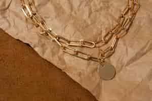 Free photo display of shiny and elegant gold chain