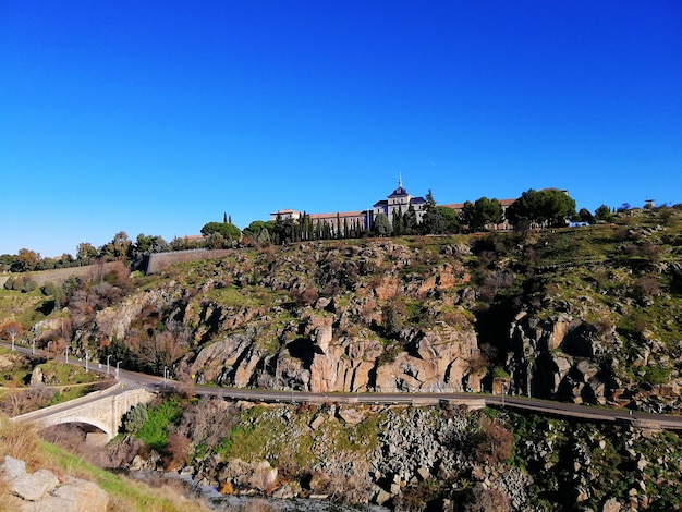 Free photo distant shot of alcázar de toledo in toledo, spain