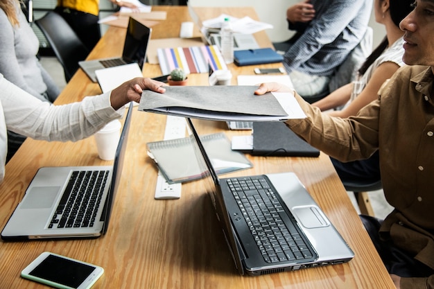 Diverse people working at an office