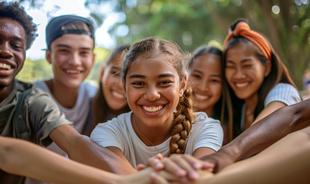 Diverse teenagers practicing health and wellness activities for themselves and their community