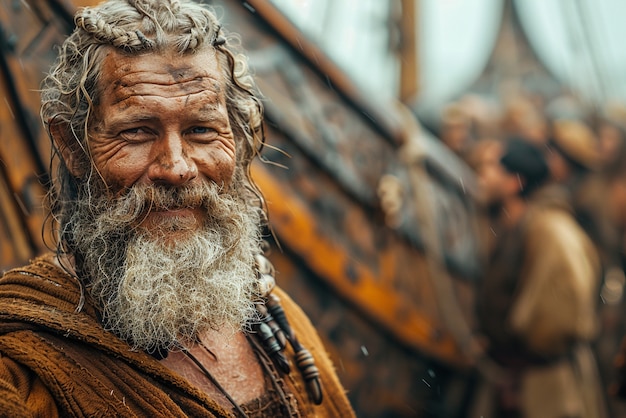 Free photo diverse viking men outdoors