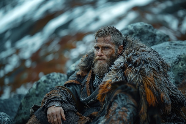 Free Photo diverse viking men outdoors