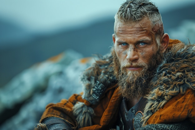 Free photo diverse viking men outdoors