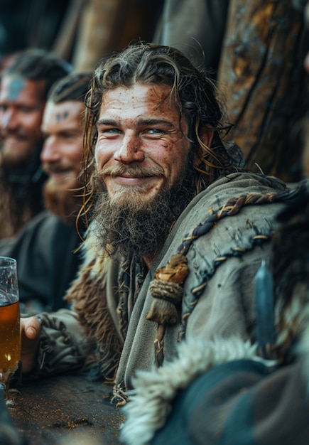 Free Photo diverse viking men outdoors