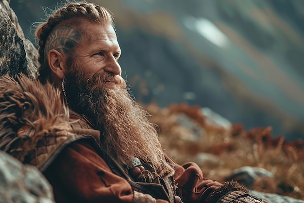 Free photo diverse viking men outdoors