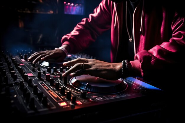 Dj playing music at the club