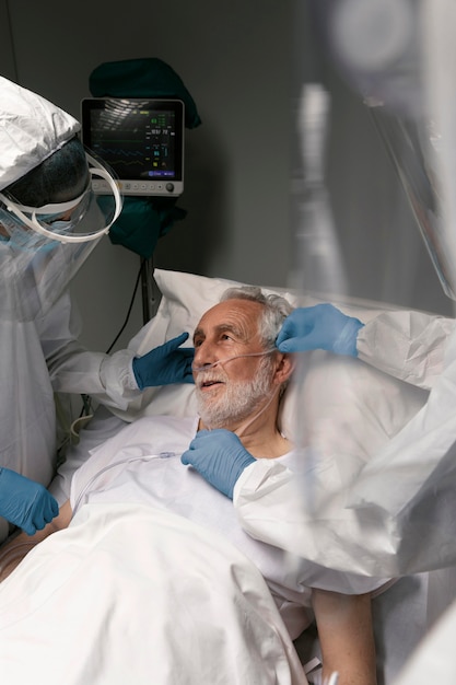 Doctor checking a patient's respiratory problems